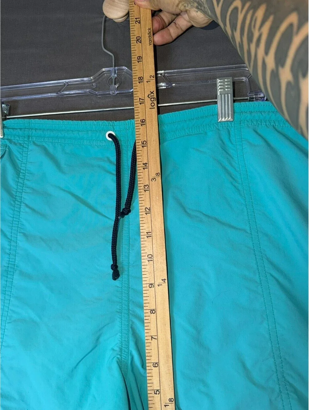 Faconnable Men Swim Trunks Size L Teal Blue Aqua Mesh Lined Beach Board Shorts